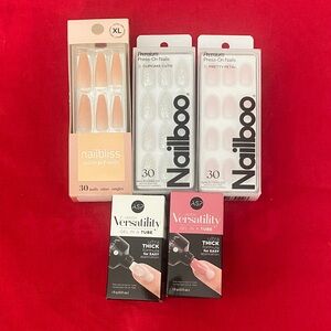 Press-On Nail Sets - Pink/Nude/glitter & glue